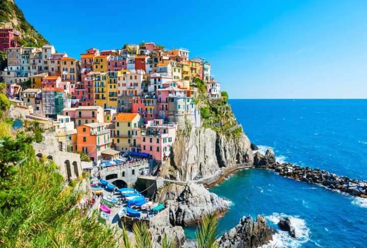 Beautiful view of Manarola town, Cinque Terre national park, Liguria, Italy