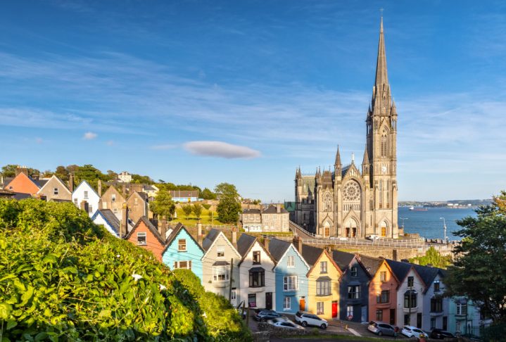 Impression of the St. Colman's Cathedral in Cobh near Cork, Ireland